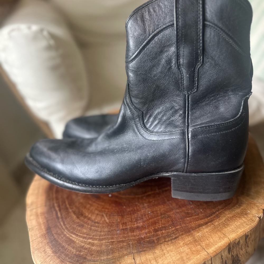 Men’s Tecovas Black Leather Men's Boots Sz 8
